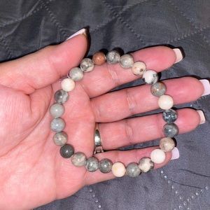 Pink Zebra Jasper Crystal Bracelet